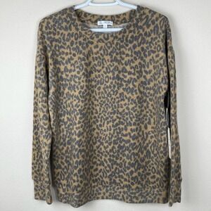 Nine Britton Fuzzy Animal Print Pullover‎ Top Size XS (P15) NWT